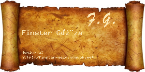 Finster Géza névjegykártya
