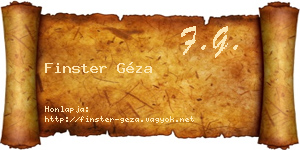 Finster Géza névjegykártya