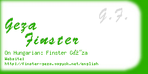 geza finster business card